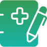  medical cross and a pen symbolizing medical writing services